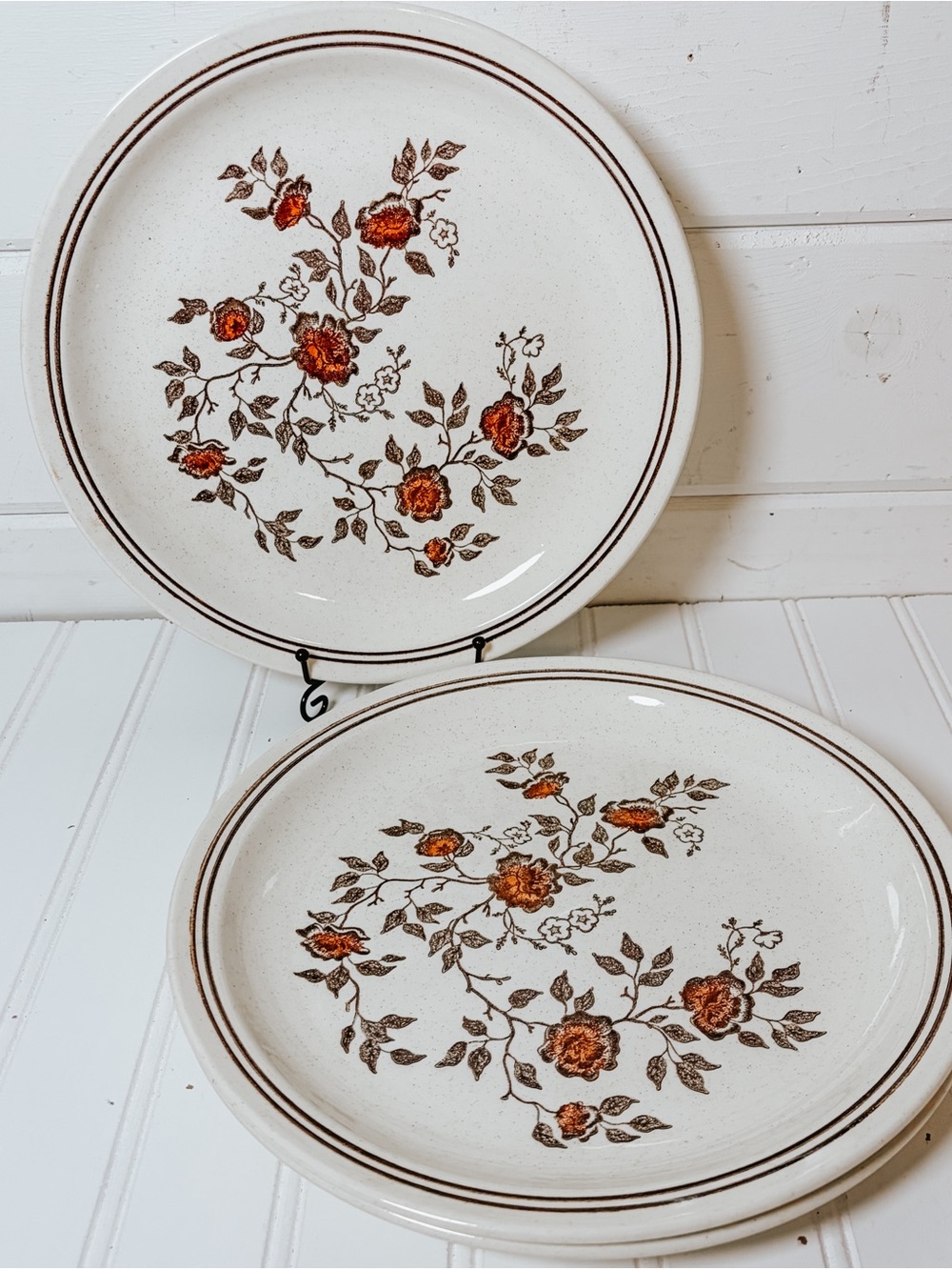 Vintage Stoneware Floral Plate MCM | Roycraft Stoneware | 2 Available